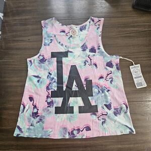 LA Dodgers Pink Floral Women's Top Size Large NWT Official Apparel